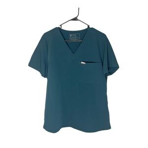 Figs Technical Collection Women's Green Scrub Top Medical Nurse L